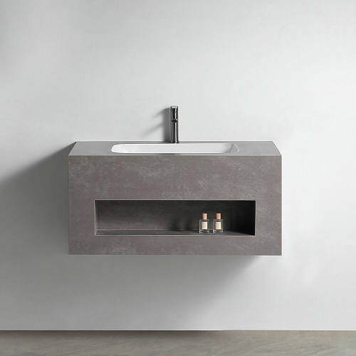 Раковина со столешницей из керамогранита TERRA 100 21-100- Matte Grey серый подвесная HOLLER 342236 купить