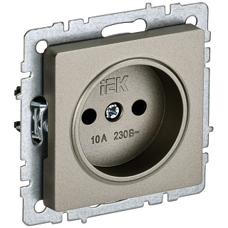 Розетка 1-местная без заземления BRITE РС10-1-0-БрШ 10А IEK 6401729 шампань купить