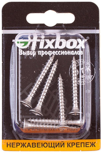 Саморезы универсальные нержаввеющие 5*40мм 6шт Fixbox 555450 купить
