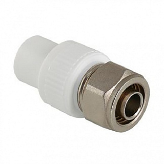 Фитинг с переходом на PEX D20*16мм (белый цв.) полипропилен купить