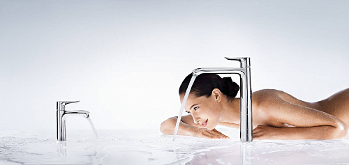 Смеситель HANSGROHE Metris 31080000 для раковины с низким изливом и донным клапаном хром купить