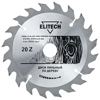 Диск пильный Elitech ф140*20/16*1.6мм  20 зубьев по дереву (1820.052700)