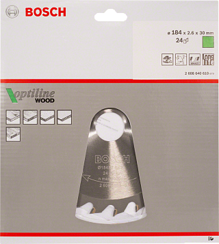 Диск пильный Bosch 184*30*24 Optiline Wood (2608640610) купить