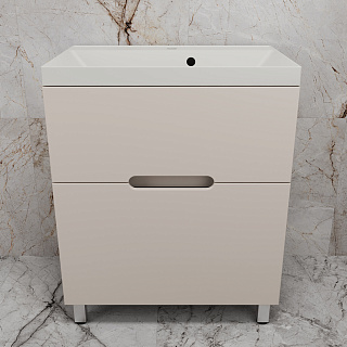 Тумба напольная Матис 70 крем 2 ящика с умывальником ASTI 70 жасмин Style Line ЛС-00002434/СС-00002472 купить