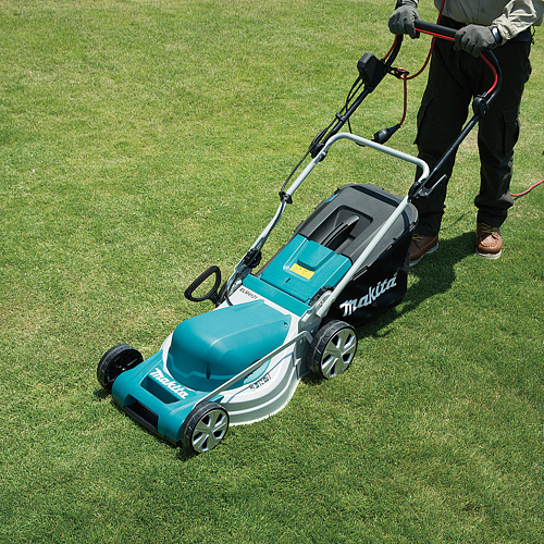 Газонокосилка электрическая Makita ELM4121 (стальная дека) 3 в 1 1600Вт ширина кошения-41см травосборник- 60л купить