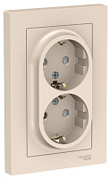 Розетка Atlas Design ATN000226 2-мес З/К шторки бежевый