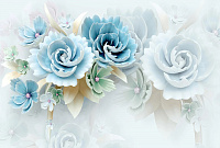 Фотообои "Бирюзовые суккуленты" фактура песок 3*2.7м DesignStudio 3D FANT-050