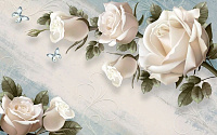 Фотообои Винтажная композиция с розами песок 3*2.7м DesignStudio 3D GM-071