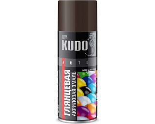 Эмаль акриловая универсальная аэрозоль Kudo KU-A8017 RAL8017 коричневая высокоглянцевая  (0.52л) купить