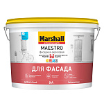 Краска акриловая фасадная Marshall Maestro База BW глубокоматовая - 9 л Краска акриловая фасадная Marshall Maestro База BW глубокоматовая - 9 л