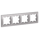 Рамка Schneider Atlas Design алюминий 4-местная ATN000304 Рамка Schneider Atlas Design алюминий 4-местная ATN000304