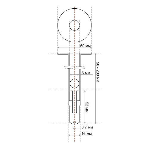 Дюбель тарельчатый с гвоздем GNINR-150-6-IP 50штук TOUA GNINR1506IP купить