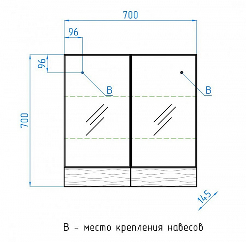 Шкаф зеркальный Ассоль 70 Люкс техно платина Style Line ЛС-00000327 купить