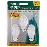 Крючки самоклеящиеся ABS PARK 3х5 см, 3 шт 008082