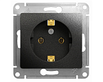 Розетка GLOSSA GSL000743 с заземлением 16А антрацит(черный) Розетка GLOSSA GSL000743 с заземлением 16А антрацит(черный)