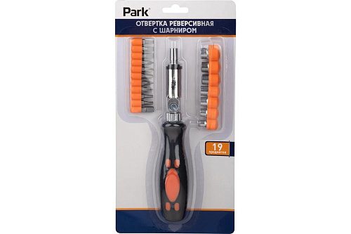 Отвертка реверсивная с шарниром 19предметов PARK  109098 купить