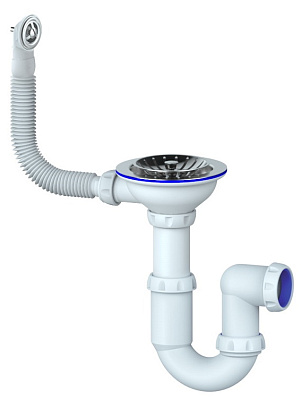 Сифон Y411 для мойки прямоточный без отвода 3 1/2"*40мм Unicorn ИС.110578 купить