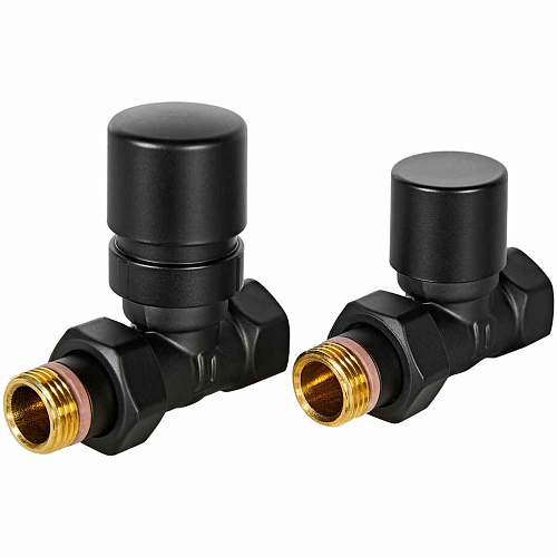 Комплект клапанов термостатических Design прямой 1/2 черный Stout SVTDK-0001-000015B купить