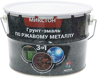 Грунт-эмаль по ржавому металлу Микстон 3в1 5л черная (4.7кг) купить