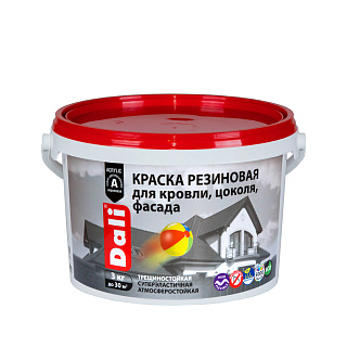 Краска резиновая Dali для кровли цоколя фасада терракот 3 кг купить