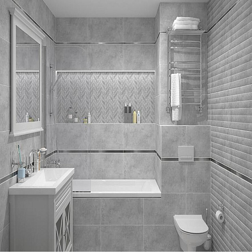 Вставка настенная Brooklyn, светло-серый, 29.7*60см Cersanit BL2L521 купить