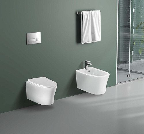 Унитаз НИКА подвесной с сиденьем безободковый 525*365*360мм Aquatek AQ2009-00 купить