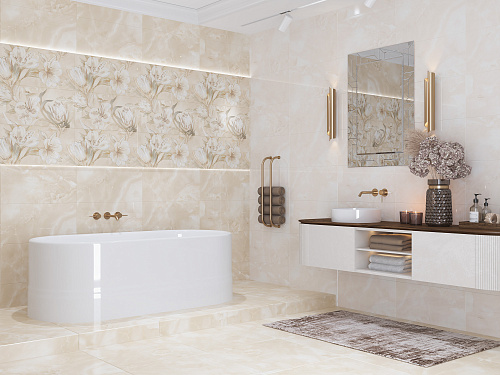 Панно OPALE BEIGE FLOWER в упаковке 2штуки 63*63см AZORI купить