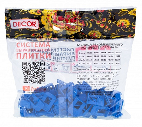 СВП Зажим DECOR "Ворота" 1 мм 100шт пакет 669-1100 купить
