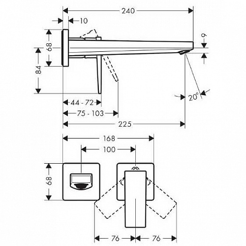 Смеситель HANSGROHE HG Metropol 32526000 для раковины из стены купить