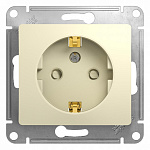 Розетка Schneider GLOSSA  GSL000245 с заземлением со штор. бежевый