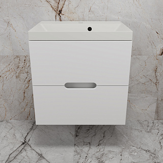 Тумба подвесная Матис 60 Белый матовый 2 ящика с умывальником ASTI 60 жасмин Style Line ЛС-00002444/СС-00002468 купить