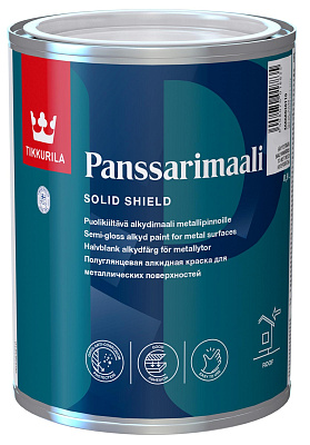 Краска алкидная Tikkurila Panssarimaali для металлических крыш (База С) полуглянцевая 0.9 л купить