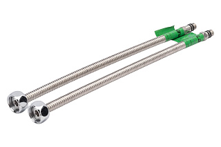 Подводка из нержавеющей гофрированной трубы для смесителя 80см 1/2"*М10 (2шт) гайка-штуцер Lavita HF-C800L купить