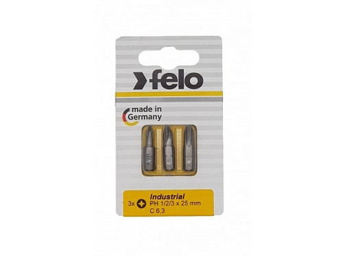 Бита крестовая PH 1/PH 2/PH 3*25мм 3штуки в блистере Felo 02293116 купить
