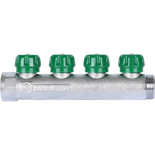 Коллектор c регулирующими вентилями Stout 4 отвода 1"*3/4"ЕК SMB-6850-013404 купить