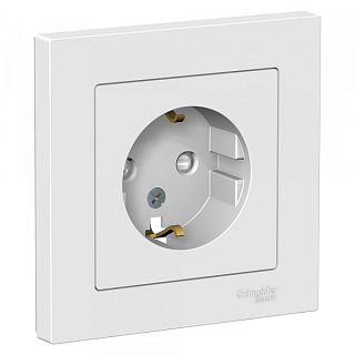 Розетка с заземляющими контактами Systeme Electric ATLAS DESIGN 16А в сборе БЕЛЫЙ 536259 купить