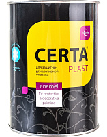 Эмаль CERTA-PLAST по металлу, бетону, железу, цветным металлам и их сплавам 150°С темный графит (0.8кг)
