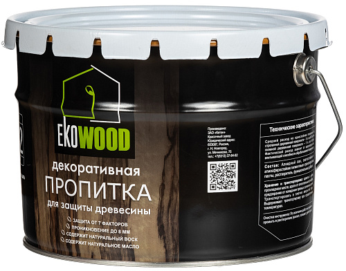 Пропитка декоративная для древесины EKOWOOD калужница (9л) купить