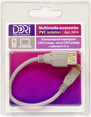 Переходник Dori 2414 USB A гн. - micro USB B шт. купить