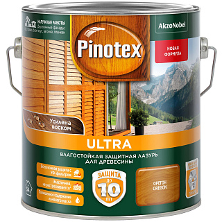 Влагостойкая защитная лазурь Pinotex Ultra для древесины орегон 2.7 л купить