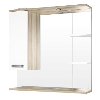 Шкаф зеркальный Ориноко 80С с подсветкой белый, Style Line ЛС-00000637 купить