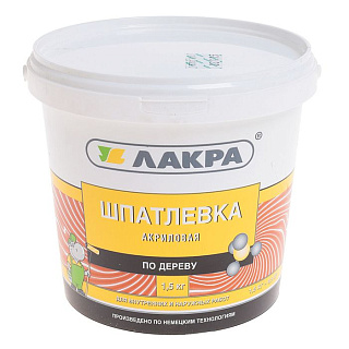 Шпатлевка акриловая по дереву цвет белый Лакра (1.5кг) купить