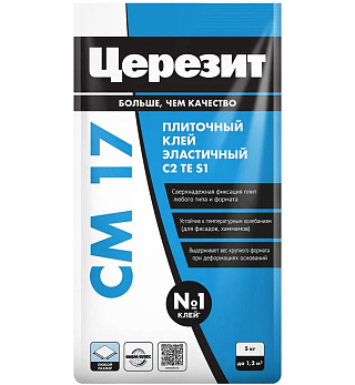 Клей для плитки эластичный СМ-17 Церезит 2092263 (5кг) купить