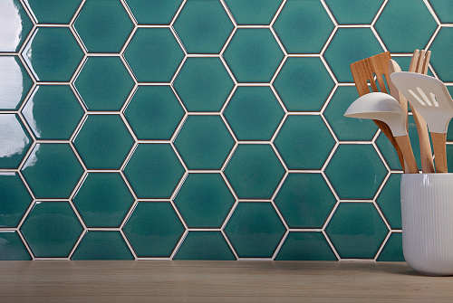 Мозаика керамическая Hexagon big Green Glossy 25.6*29.5см Starmosaic купить