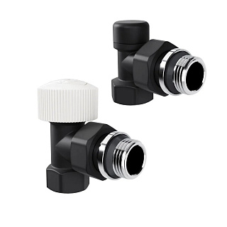 Набор термостатический угловой Design 1/2"М30х1,5 (Черный) Royal Thermo RATVDU11212BL купить