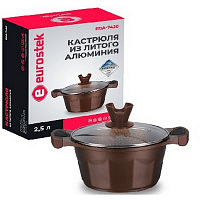 Кастрюля Eurostek из литого алюминия EDA-7420 2.5л стекл. крышка EDA-7420