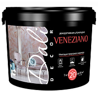 Штукатурка декоративная мраморная Dali-Decor Veneziano белый 7 кг