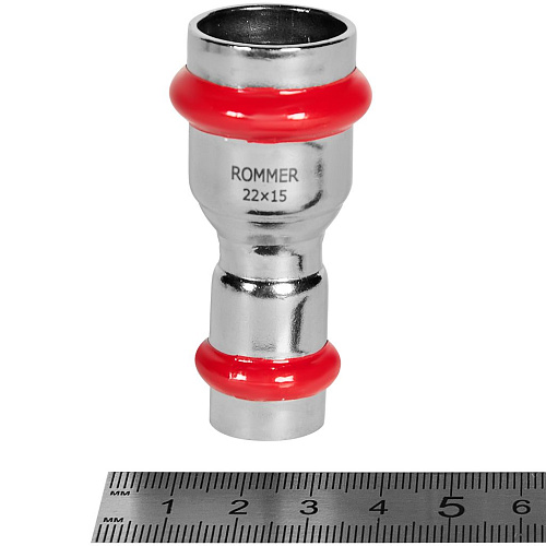 Муфта переходная ВПр 22*15 прессовая из нержавеющей стали Rommer RSS-1018-002215 купить