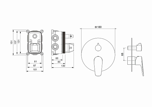 Смеситель БЕТТА  для ванны 3 режима черный матовый Aquatek AQ1147MB купить