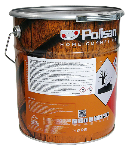Пропитка для защиты древесины POLITEX DEKORATIF MAT алкидная матовая морилка Дуб Polisan 55401652200 (15л) купить